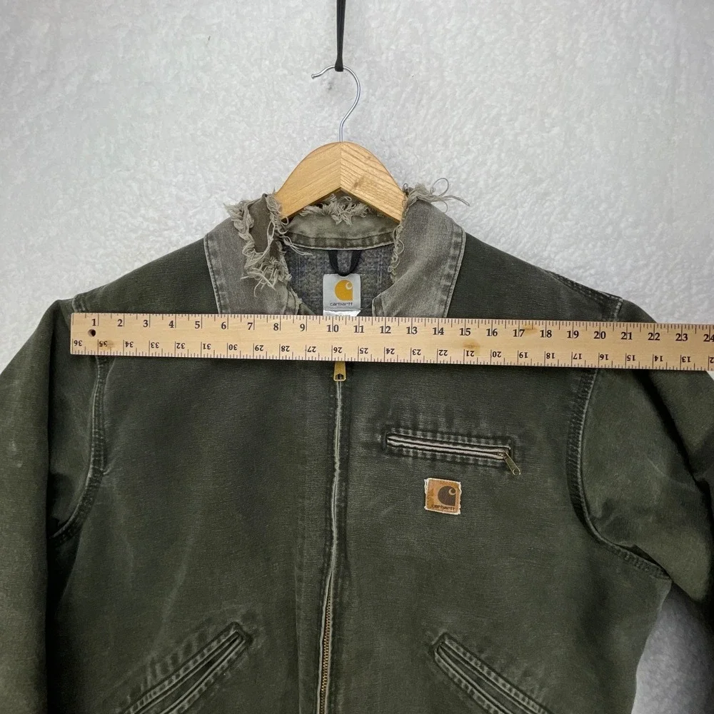Carhartt Detroit Jacket Blanket Lined Mens XL J97 MOS Moss Green‎ Thrashing